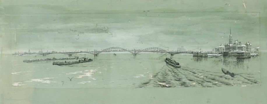 The bridge over the Volga River.